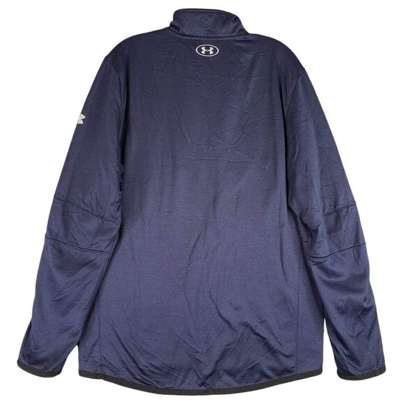 Under Armour UA Sweatshirt Pullover ColdGear Men’s Large Fitted Blue 1/4 Zip - Picture 3 of 9